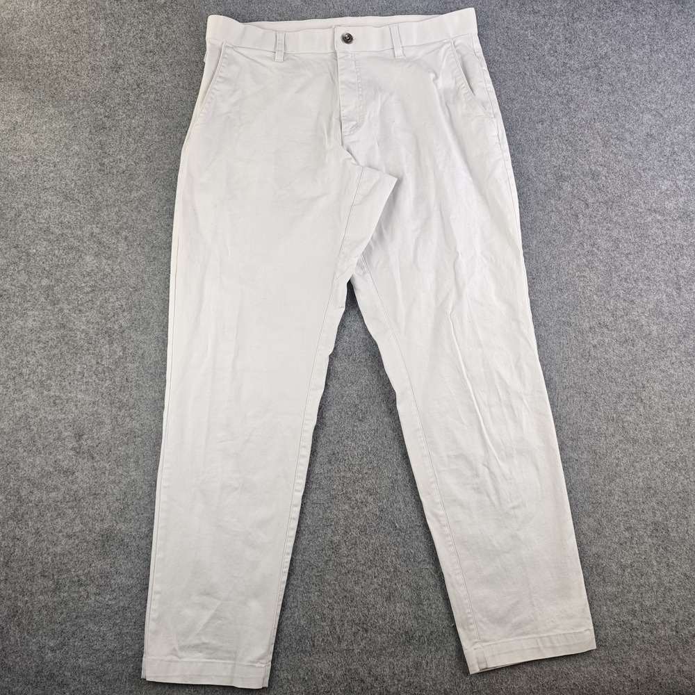 Fabletics Pants Mens 33x29 White Zip Pocket Chino Stretch Straight Leg